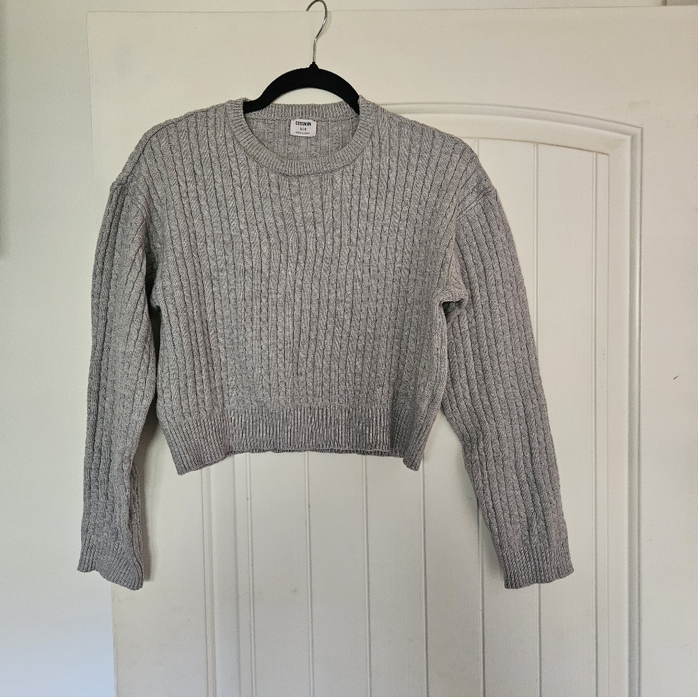 Cotton On Gray Cable Sweater Size L